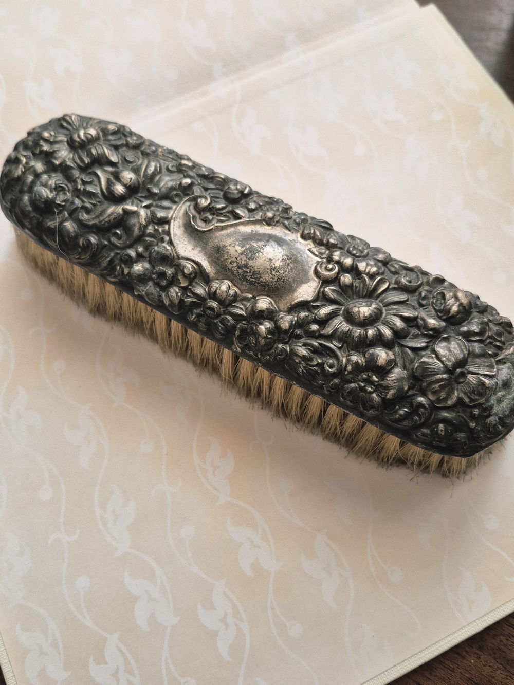 ✨️Antique Authentic 1900s Sterling Silver Floral Decorative Brush✨️🎀